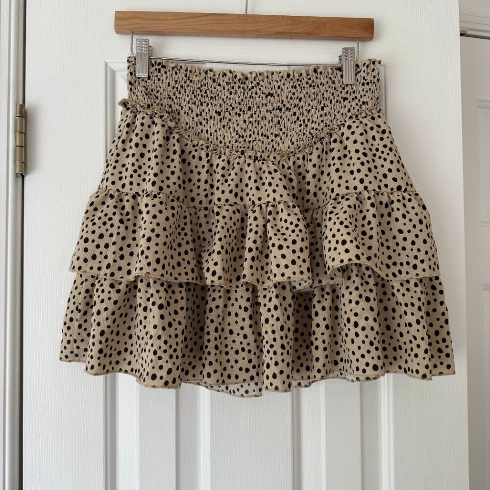 ALYA RUFFLE SKIRT - SIZE M - CHEETAH PRINT